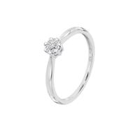 Time RoaD Bague Femme Solitaire Diamant Or Blanc 9K de 375 ml - Design Ergonomique et Ajustement Parfait DIA00007/16 - Idéale pour Fiançailles - Demande - Alliance - Promesse - Bagues Femme