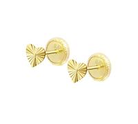 TIME ROAD Boucles d’oreilles Bébé en Or 9K HIN00010/4 - Fermoir Sécurisé à Vis - Cœur 4 mm - Bébé 3-24 mois - Idéal Naissance, Baptême ou Anniversaire