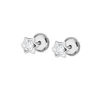 TIME ROAD Boucles d’oreilles Fille en Or 9K LG00195 - Fermoir Sécurisé à Vis - Étoile - Enfant - Idéal Cadeau Communion ou Anniversaire