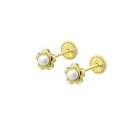 TIME ROAD Boucles d’oreilles Fille en Or 9K LG00287 - Fermoir Sécurisé à Vis - Enfant - Idéal Cadeau Communion ou Anniversaire