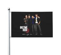Time Rock Music boy band Rush Drapeau Double Face 3x5FT - Décoration Murale Groupe de Musique - Fanfare Concert BTR - Pour Chambre, Salon, Extérieur - Cadeau Fan - Résistant aux Intempéries