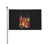 Time Rock Music boy band Rush Drapeau Double Face 3x5FT - Décoration Murale Groupe de Musique - Fanfare Concert BTR - Pour Chambre, Salon, Extérieur - Cadeau Fan - Résistant aux Intempéries