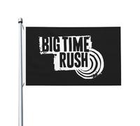 Time Rock Music boy band Rush Drapeau Double Face 3x5FT - Décoration Murale Groupe de Musique - Fanfare Concert BTR - Pour Chambre, Salon, Extérieur - Cadeau Fan - Résistant aux Intempéries