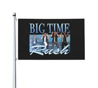 Time Rock Music boy band Rush Drapeau Double Face 3x5FT - Décoration Murale Groupe de Musique - Fanfare Concert BTR - Pour Chambre, Salon, Extérieur - Cadeau Fan - Résistant aux Intempéries