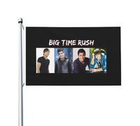 Time Rock Music boy band Rush Drapeau Double Face 3x5FT - Décoration Murale Groupe de Musique - Fanfare Concert BTR - Pour Chambre, Salon, Extérieur - Cadeau Fan - Résistant aux Intempéries