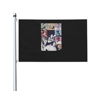 Time Rock Music boy band Rush Drapeau Double Face 3x5FT - Décoration Murale Groupe de Musique - Fanfare Concert BTR - Pour Chambre, Salon, Extérieur - Cadeau Fan - Résistant aux Intempéries