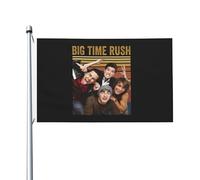 Time Rock Music boy band Rush Drapeau Double Face 3x5FT - Décoration Murale Groupe de Musique - Fanfare Concert BTR - Pour Chambre, Salon, Extérieur - Cadeau Fan - Résistant aux Intempéries