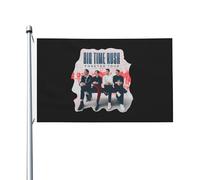 Time Rock Music boy band Rush Drapeau Double Face 3x5FT - Décoration Murale Groupe de Musique - Fanfare Concert BTR - Pour Chambre, Salon, Extérieur - Cadeau Fan - Résistant aux Intempéries