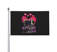 Time Rock Music boy band Rush Drapeau Double Face 3x5FT - Décoration Murale Groupe de Musique - Fanfare Concert BTR - Pour Chambre, Salon, Extérieur - Cadeau Fan - Résistant aux Intempéries