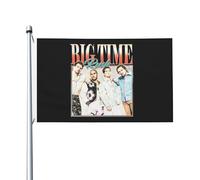 Time Rock Music boy band Rush Drapeau Double Face 3x5FT - Décoration Murale Groupe de Musique - Fanfare Concert BTR - Pour Chambre, Salon, Extérieur - Cadeau Fan - Résistant aux Intempéries