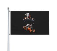 Time Rock Music boy band Rush Drapeau Double Face 3x5FT - Décoration Murale Groupe de Musique - Fanfare Concert BTR - Pour Chambre, Salon, Extérieur - Cadeau Fan - Résistant aux Intempéries
