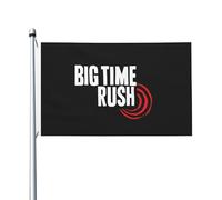 Time Rock Music boy band Rush Drapeau Double Face 3x5FT - Décoration Murale Groupe de Musique - Fanfare Concert BTR - Pour Chambre, Salon, Extérieur - Cadeau Fan - Résistant aux Intempéries