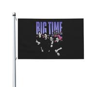 Time Rock Music boy band Rush Drapeau Double Face 3x5FT - Décoration Murale Groupe de Musique - Fanfare Concert BTR - Pour Chambre, Salon, Extérieur - Cadeau Fan - Résistant aux Intempéries