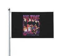 Time Rock Music boy band Rush Drapeau Double Face 3x5FT - Décoration Murale Groupe de Musique - Fanfare Concert BTR - Pour Chambre, Salon, Extérieur - Cadeau Fan - Résistant aux Intempéries