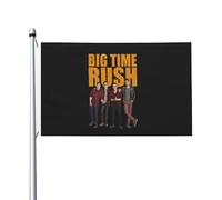 Time Rock Music boy band Rush Drapeau Double Face 3x5FT - Décoration Murale Groupe de Musique - Fanfare Concert BTR - Pour Chambre, Salon, Extérieur - Cadeau Fan - Résistant aux Intempéries