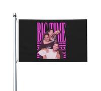 Time Rock Music boy band Rush Drapeau Double Face 3x5FT - Décoration Murale Groupe de Musique - Fanfare Concert BTR - Pour Chambre, Salon, Extérieur - Cadeau Fan - Résistant aux Intempéries