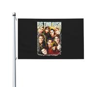 Time Rock Music boy band Rush Drapeau Double Face 3x5FT - Décoration Murale Groupe de Musique - Fanfare Concert BTR - Pour Chambre, Salon, Extérieur - Cadeau Fan - Résistant aux Intempéries