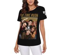 Time Rock Music Boy Band Rush T-Shirt Femme - T-Shirt Manches Courtes avec Motif Groupe de Pop Vintage - Cadeau pour Les Fans X-Large