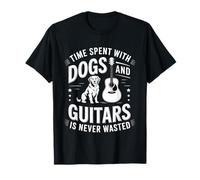 Time Spent with Dogs and Guitars is Never Wasted - T-Shirt