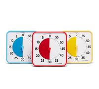 TIME TIMER Classroom Set Couleurs Primaires Minuterie Visuelle 60Min Cartes D'Activité Effaçables Sec Salle Classe Centres d'apprentissage/Horloge Bureau Lot 3 Bleu/Rouge/Jaune 19x19x3cm TT08B-PRM3-W