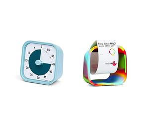 Time Timer Home Mod - Minuteur visuel de 60 Minutes - pour Fournitures Scolaires à la Maison, Blue & Housse Amovible,Édition spéciale,Compatible Mod Visual Timer,l'apprentissage en Classe 9x5x9cm