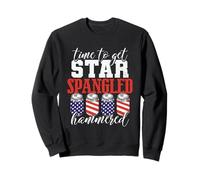 Time to Get Star Spangled Hammered Drinking 4th of July Sweatshirt