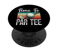 Time to par Tee Retro Golf Player Golfeur Golf Lover PopSockets PopGrip Adhésif