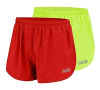 Time To Run Shorts De Course, De Gymnastique Et D'entraînement pour Hommes -Léger avec Doublure à séchage Rapide et Poche Zippée Large Lava/Lime Paquet De Deux