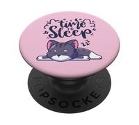 Time to Sleep Adorable Chat endormi PopSockets PopGrip Adhésif