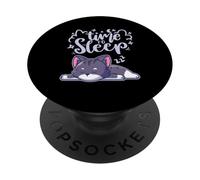 Time to Sleep Adorable Chat endormi PopSockets PopGrip Adhésif