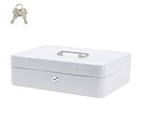 Time to Sparkle Caisse en métal durable avec serrure à combinaison 30,5 cm avec plateau à billets pour boîte de verrouillage de sécurité 22 x 30 x 9 cm Blanc
