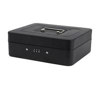 Time to Sparkle Coffre-fort à argent avec plateau pour économiser de l'argent, serrure et clé avec poignée en acier inoxydable, 25 x 20 x 8,5 cm, noir mat, 25,4 cm