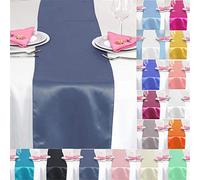 Time to Sparkle Lot de 10 Satiné Chemin de Table en Satin 30 X 275cm Ruban Mariage Réception Banquet Table Décoration, Navy Blue