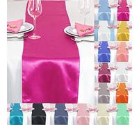 Time to Sparkle Lot de 10 Satiné Chemin de Table en Satin 30 X 275cm Ruban Mariage Réception Banquet Table Décoration, Fuchsia