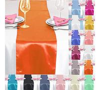 Time to Sparkle Lot de 10 Satiné Chemin de Table en Satin 30 X 275cm Ruban Mariage Réception Banquet Table Décoration, Orange