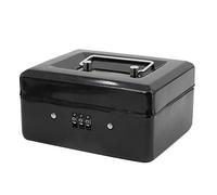 Time to Sparkle Petite caisse avec serrure à combinaison 6" Caisse en métal durable avec plateau à billets pour boîte de verrouillage de sécurité 15 * 12 * 9 cm Noir brillant