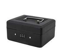 Time to Sparkle Petite caisse avec serrure à combinaison 6" Caisse en métal durable avec plateau à billets pour boîte de verrouillage de sécurité 15 * 12 * 8 cm Noir mat