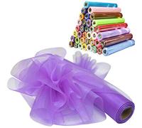 Time to Sparkle (Pourpre majestueux) 29cm X 26M Rouleau Organza Chemin de Table Chaise Echarpe Nœud Mariage Ceremonie Fête Noël