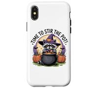 Time to Stir The Pot Raton Laveur Sorcière Halloween Coque pour iPhone X/XS