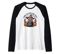 Time to Stir The Pot Raton Laveur Sorcière Halloween Manche Raglan