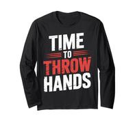 Time to Throw Hands Boxing Fighter Attitude Athlete - Manche Longue