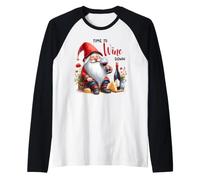 Time to Wine Down Nain de vin Rouge Amateur de vin Manche Raglan