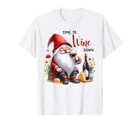 Time to Wine Down Nain de vin Rouge Amateur de vin T-Shirt Graphique avec Valeur