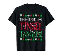 Time-Travelling Tinsel Tangles Christmas Steampunk T-Shirt Graphique avec Valeur
