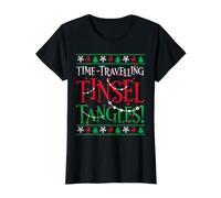Time-Travelling Tinsel Tangles Christmas Steampunk T-Shirt Graphique avec Valeur