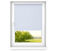time4blinds Mini Rollo Basic - Store à enroulement - Non-invasif - Store de fenêtre intérieur sans percer - Poignées Non-invasives - Polyester - 400x1200mm GrisBleu Opéré sur Le Côté Droit