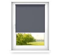 time4blinds Mini Rollo Basic - Store à enroulement - Non-invasif - Store de fenêtre intérieur sans percer - Poignées Non-invasives - Polyester - 500x1400mm Graphite Opéré sur Le Côté Droit