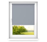 time4blinds Mini Rollo Basic - Store à enroulement - Non-invasif - Store de fenêtre intérieur sans percer - Poignées Non-invasives - Polyester - 500x1400mm Gris Opéré sur Le Côté Droit