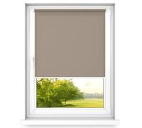 time4blinds Mini Rollo Basic - Store à enroulement - Non-invasif - Store de fenêtre intérieur sans percer - Poignées Non-invasives - Polyester - 500x1200mm Marron Opéré sur Le Côté Gauche
