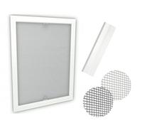Time4Blinds Moustiquaire de Fenêtre Grise - Protection Contre Les Insectes - Maille Solide en Fibre de Verre - Cadre en Aluminium - Support à Ressort Universel - 120x150 - Cadre Blanc